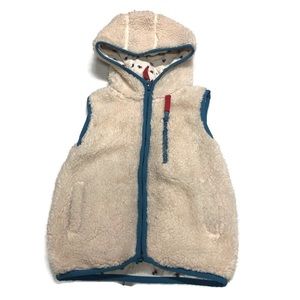 Mini Boden hooded Sherpa vest 3-4 year